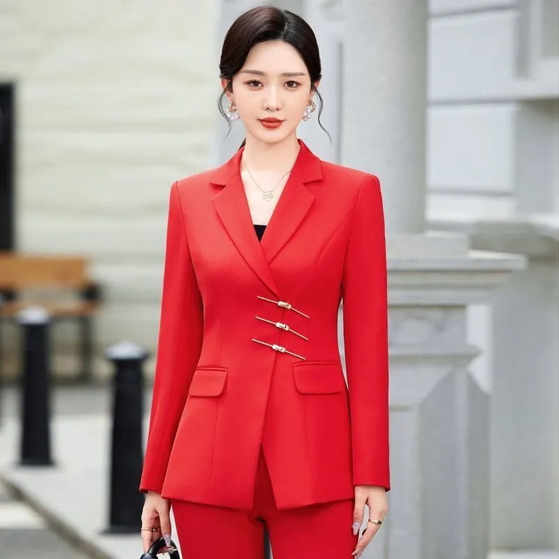 Women Formal Wear Black And White - 2025 moda branco vermelho preto blazer