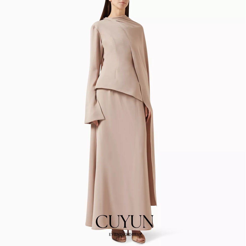 Women'S Formal Wear Wedding Guest - Cuyun personalizado cáqui modesto tornozelo comprimento
