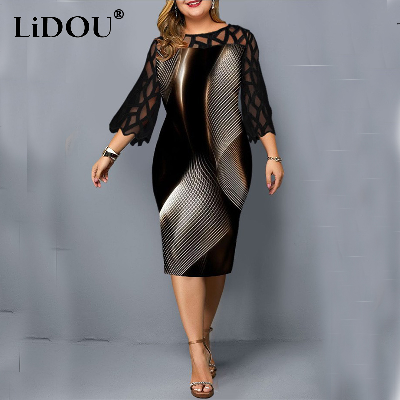 Vintage Women'S Formal Wear - Outono inverno moda sexy design plus