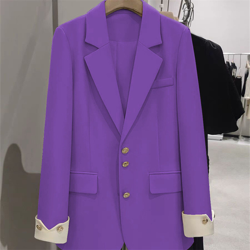 Formal Winter Wear Women Jacket - Moda senhoras blazer cor bloco manga