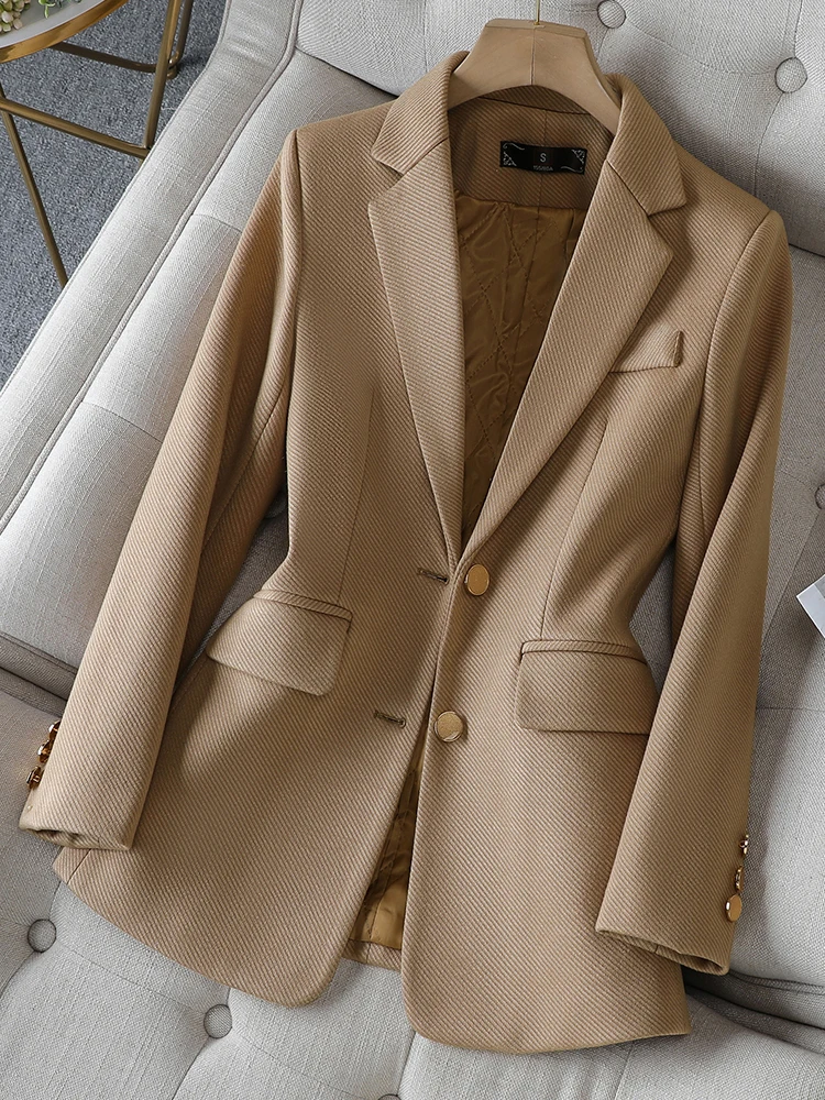 Formal Winter Wear Women Jacket - Moda senhoras blazer feminino verde preto