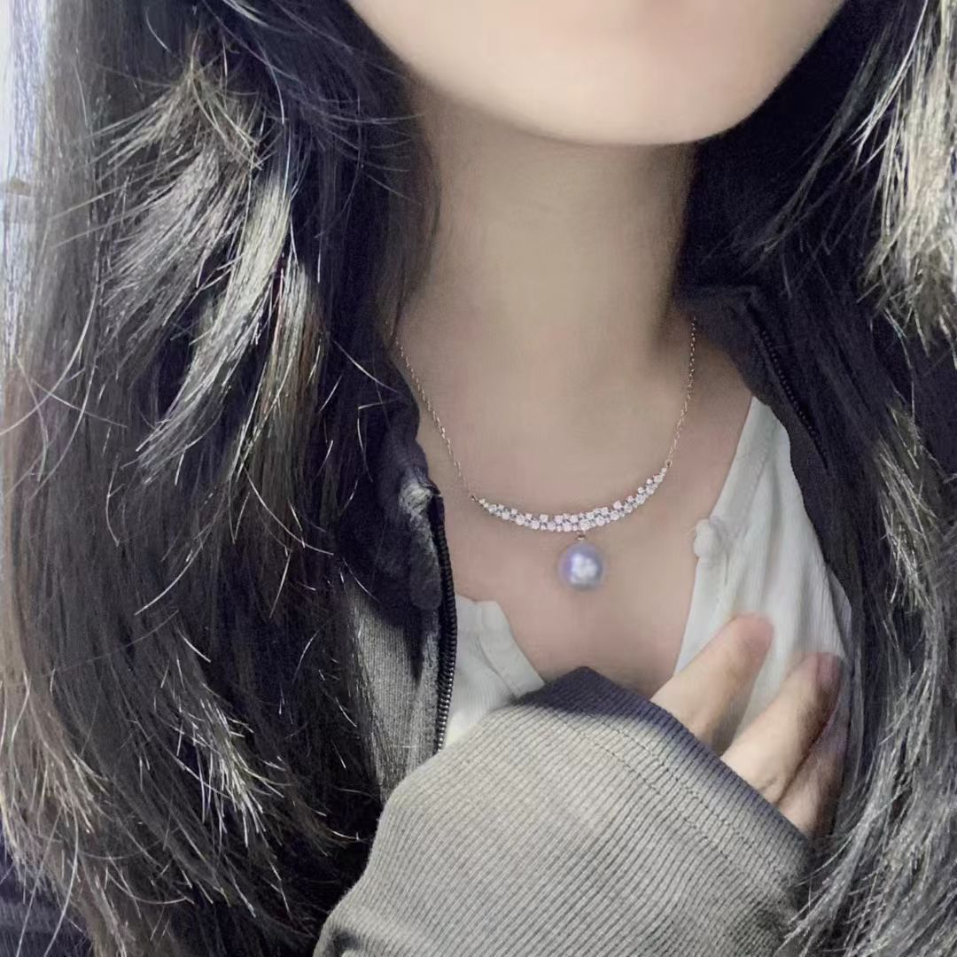 S925 prata esterlina colar des - Pearl Necklace Set avaliação e preço