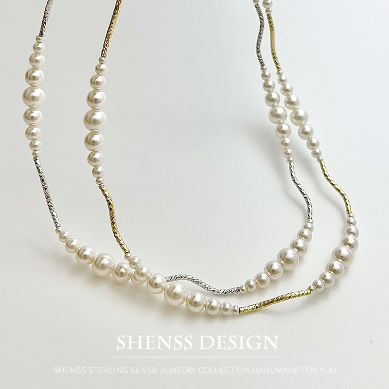 Cobre chapeado imitação pérola - Pearl Necklace Set avaliação e preço