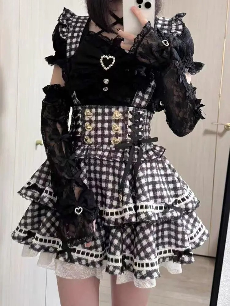 Verão japonês gótico y2k lolit - Vintage Women'S Formal Wear avaliação e preço