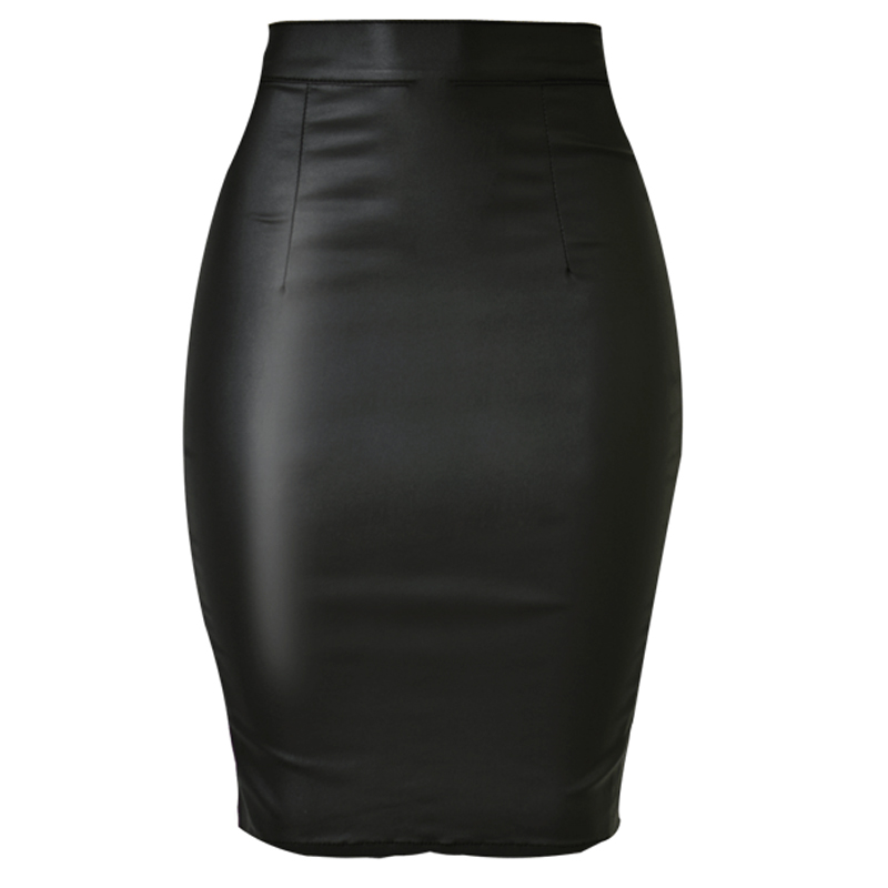 Saia de couro sintético elásti - Women Formal Wear With Jeans avaliação e preço