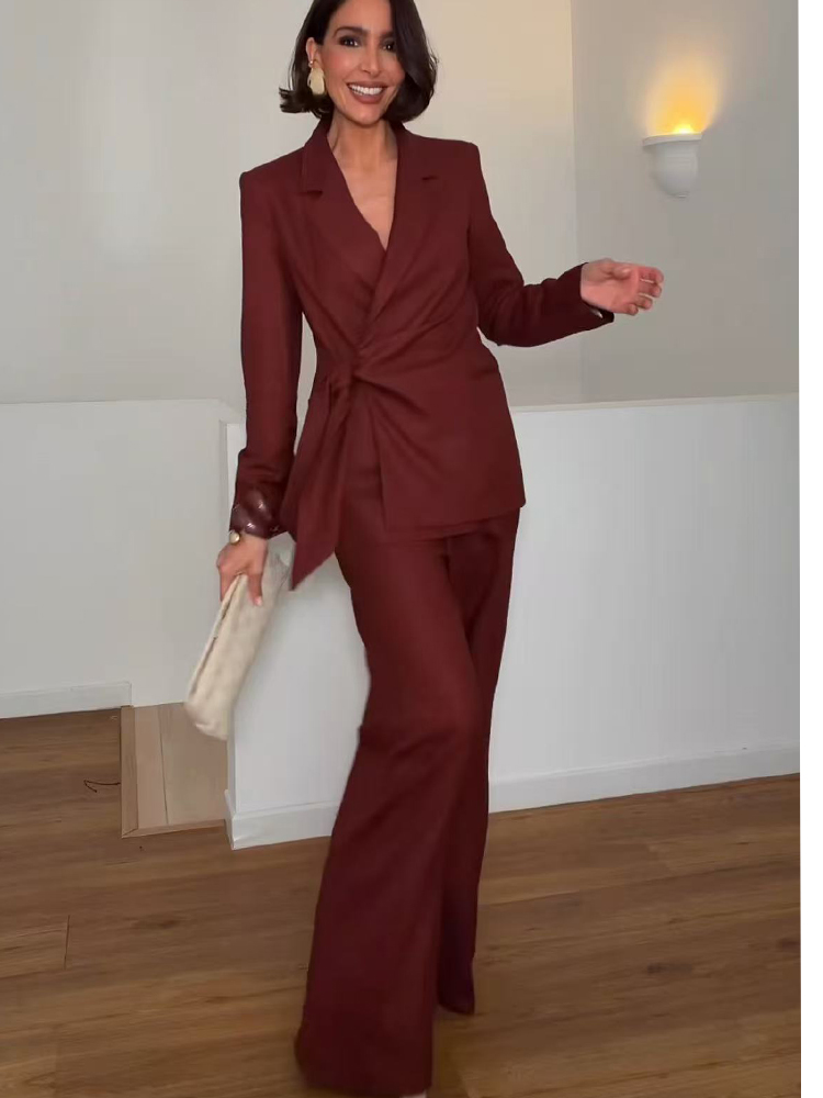 Conjunto de Blazer e Calças pa - Women'S Office Formal Wear For Ladies avaliação e preço