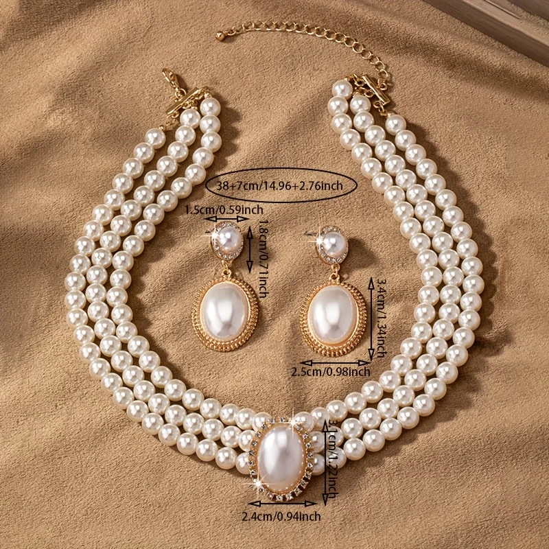 Conjunto de colar de pérolas d - Pearl Necklace Set avaliação e preço