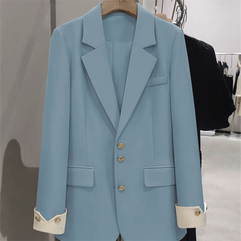 Moda senhoras blazer cor bloco - Formal Winter Wear Women Jacket avaliação e preço