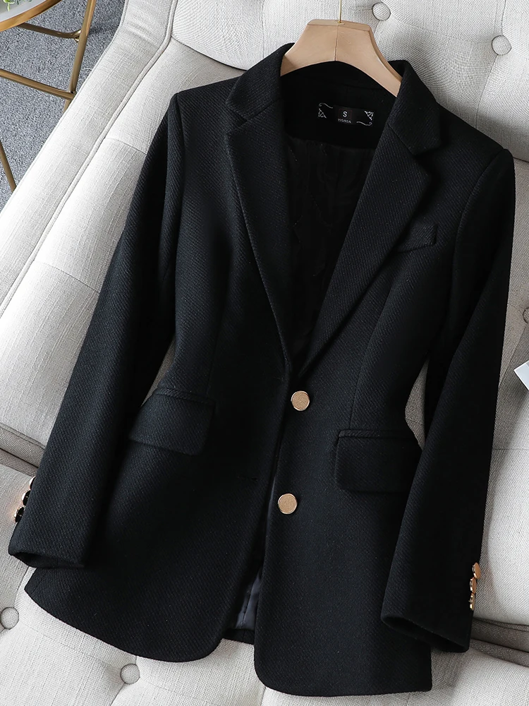 Moda senhoras blazer feminino  - Formal Winter Wear Women Jacket avaliação e preço