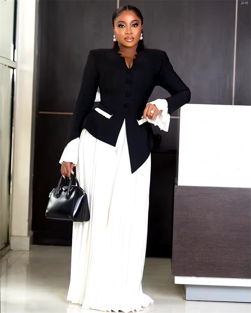Conjunto de ternos femininos b - Women Formal Wear Black And White avaliação e preço