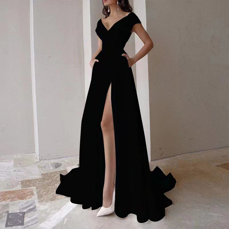 Novo Vestido Longo Elegante pa - Women Formal Wear Black And White avaliação e preço